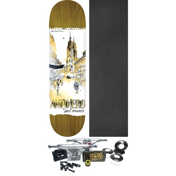 Anti Hero Skateboards Chris Pfanner Cityscapes Skateboard Deck - 8.38" x 32.25" - Complete Skateboard Bundle